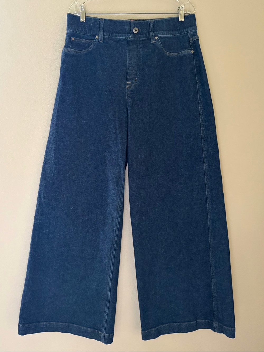 Spanx Wide Leg Jeans High Rise Dark Wash Pull On Stretch 1X 18W